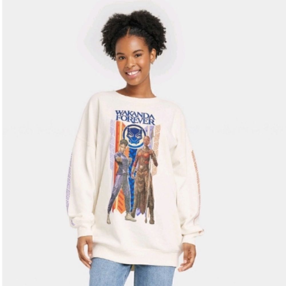 Marvel Women's Wakanda Forever Graphic Design Long Sleeve Sweatshirt XXL NWT